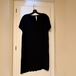 Quince Black silk t shirt Dress